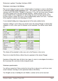 Volunteer Update 2nd June 2020