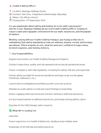 Health and Safety Officer